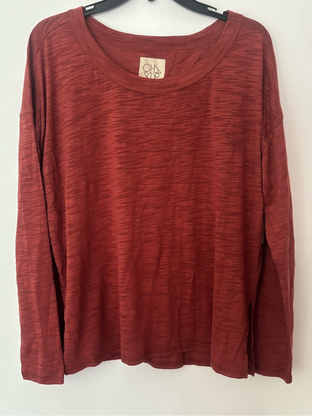 Chaser Slub Jersey Long Sleeve Tee Deer Rust Red – Size Medium NWT
